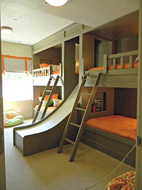 bunk beds with a slide