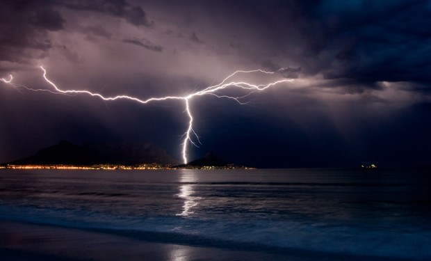 Lightning over Table Bay, Cape Town