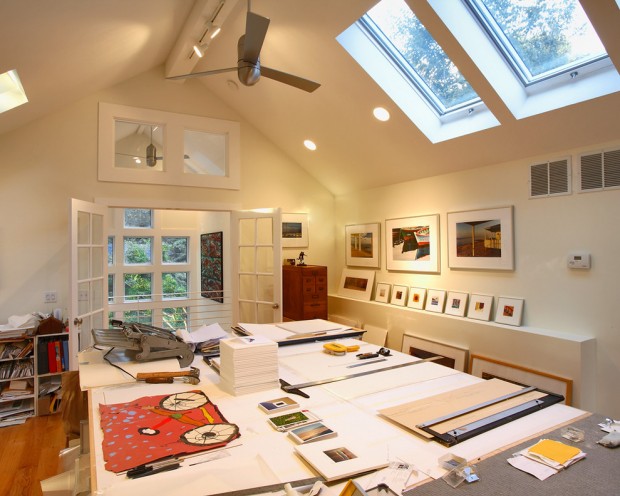 modern home office skylight
