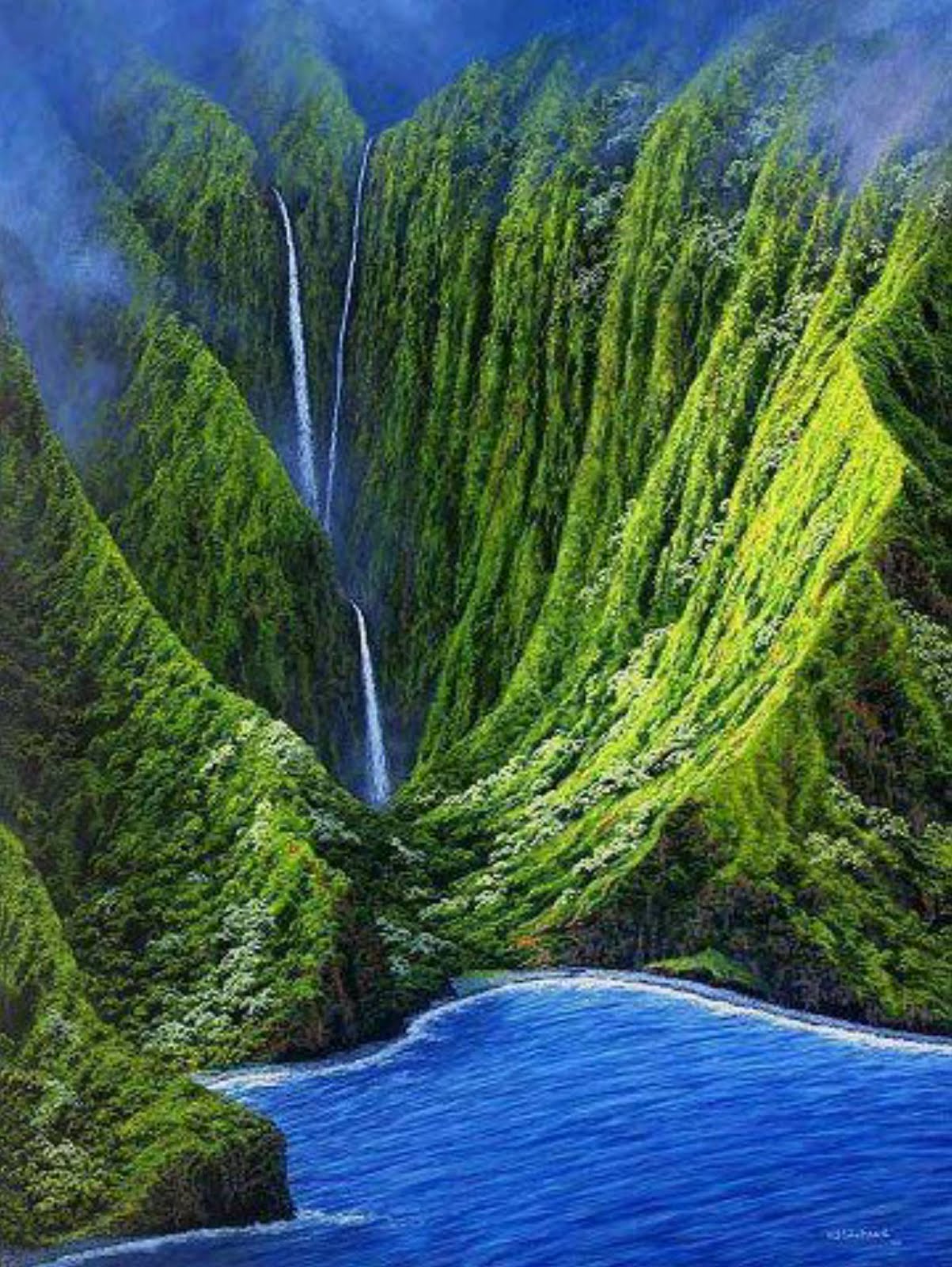 Рисунки красивых мест. Молокаи Гавайи. Водопад Хонокохау Мауи. Молокаи Гавайи водопад. Остров Молокаи Гавайи.