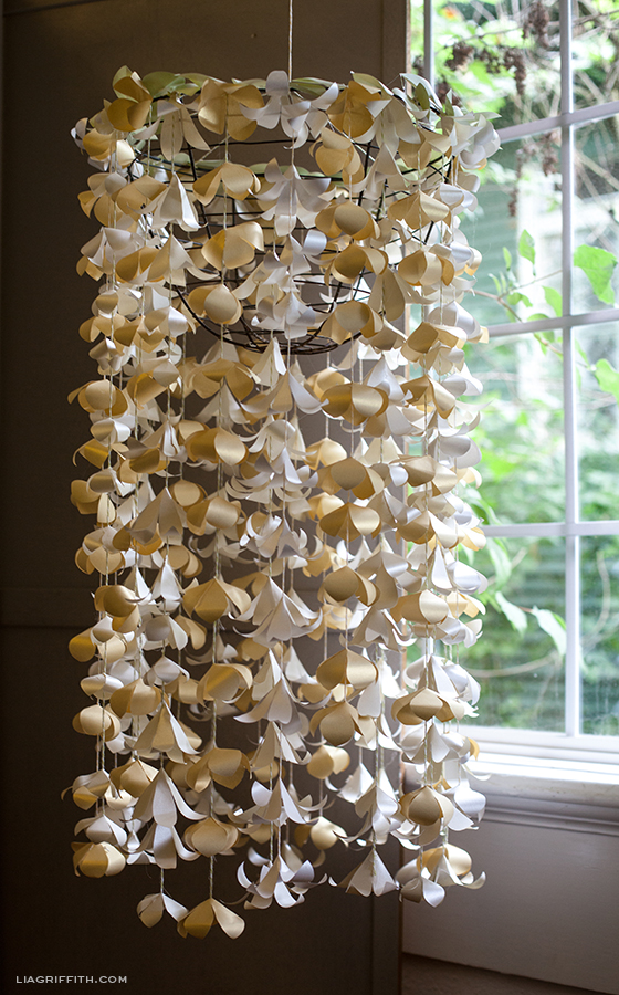 Paper-Flower-Chandelier 15 DIY Ideas for Theming Your Home in the Spirit of Autumn