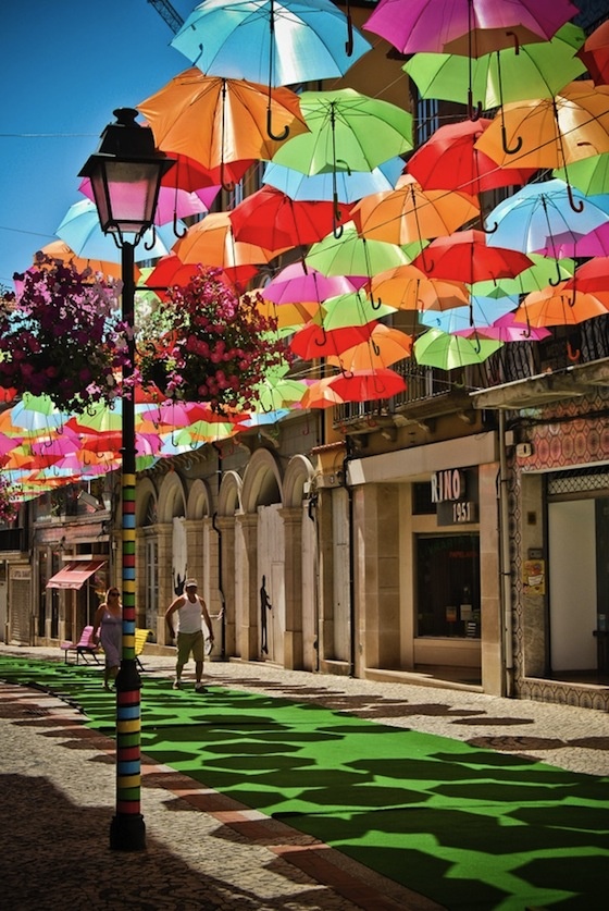 Floating-Umbrellas-Line-The-Streets-of-Agueda-Portugal 11 Photos of an Amazing Colorful Collection
