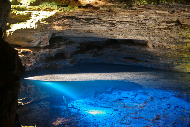 Crystal Blue Water Expanse At Cave Poco Azul