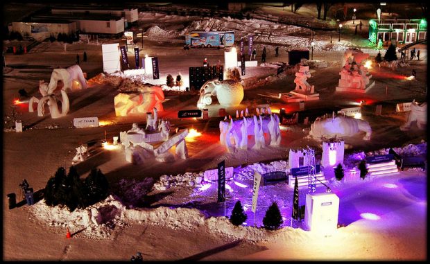 Winter Entertainments At Carnival In Quebec