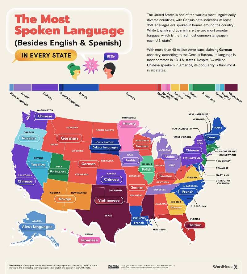 The Most Widely Spoken Language, Excluding English and Spanish, in Every State and Major U.S. City