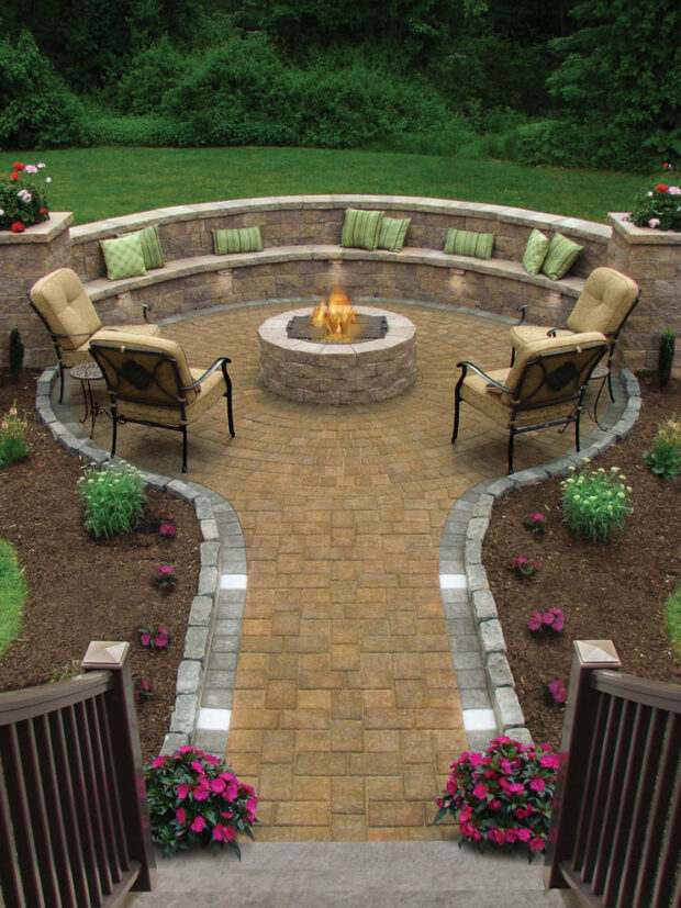 Line Your Patio Benches with Faux Stone Line Your Patio Benches with Faux Stone
