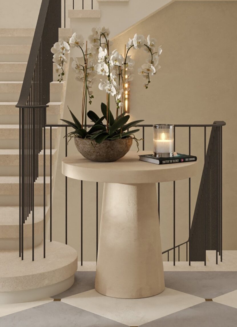 Staircase-Foyer-natural-furniture-Stone-830x1142 The top 2025 interior design trends